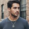 Dark Aesthetic Sun Pendant Necklace Stainless Steel Gothic Chain Jewelry Party Wear Everyday Fashion Statement Necklaces