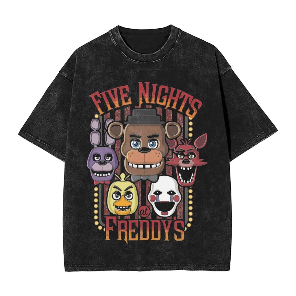 Hot Sale New Horror Game FNAF At Freddys Peripherals TShirt Unisex Women Oversized Casual Summer Tee Harajuku Fashion Cotton Tops