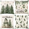 Santa Claus Bell Garland Pillow Cover Christmas Decorative Sofa Cushion Pillow Cover