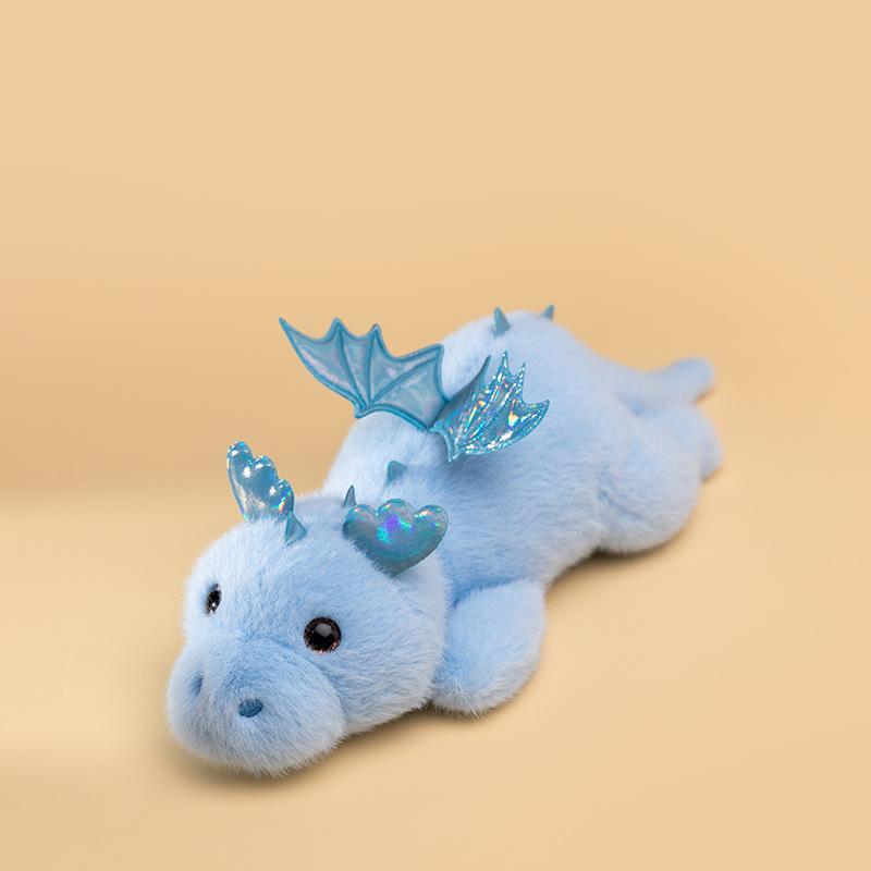 

Новый маленький плюшевый дракончик, кукла, креативная, милая, с крыльями, динозаврик, мягкая подушка 28cm синий