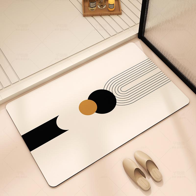 Bathroom Absorbent Floor Mat, Diatom Mud Quick-drying Mat, Toilet Door Carpet, Toilet Anti-skid and Anti-drop Foot Mat