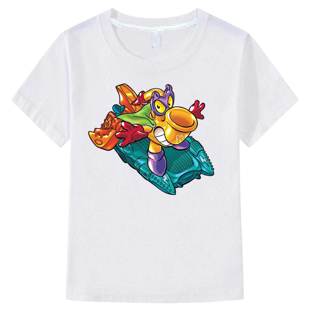 

Superzings Shirt for Boys Graphic Tee Fashion Clothes Kids Kawaii Super Zings T-shirt 100%Cotton Girls Cute Tshirt Children Top 100 белый