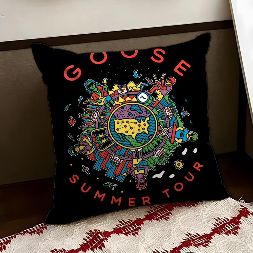 Rock bandGeese Cushion Cover Reversible Soft Durable Pillow Cover Home Car MultiScene Use for Daily Comfort