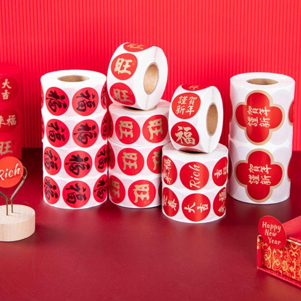 Gift Packaging DIY Seal Roll New Year's Sticker Good Luck Adhesive Label Sticker  Party Favors