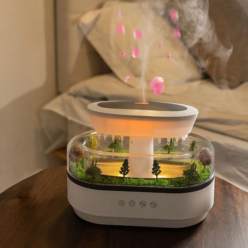 White Raindrop Air Humidifier Colorful Light Ultrasonic Fragrance Diffuser Aroma Humidifier  Home