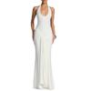 2026 European & American Spliced Ribbon Camisole Halterneck Slim Fit Long Dress