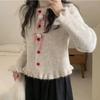 Removable Bow Autumn and Winter Sweater Jacket Temperament Versatile College Style Knitted Sweater