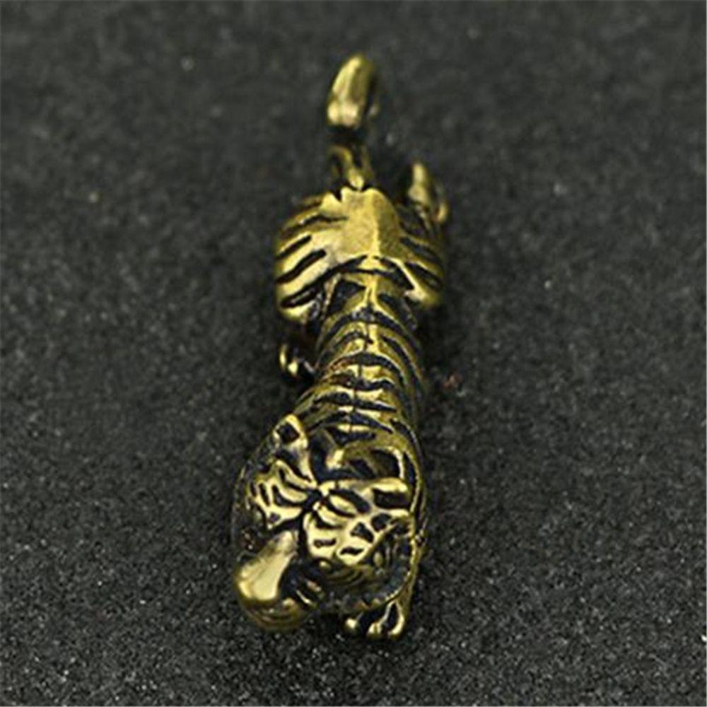 1PC Casting Gift Home Office Room Diy Desktop Decoration Tiger Figurine Sculpture Keychains Pendant