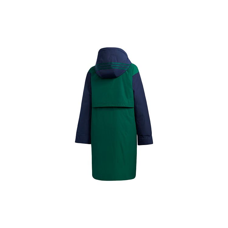 Adidas Originals Bellista Parka Color Block Mid-Length Warm Hooded Down Jacket Women Outerwear Navy-Blue GL6405