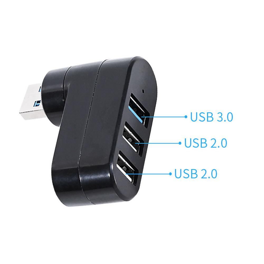 USB 2.0 Hub USB Hub 2.0 Multi USB Splitter Hub Rotatable 3 Port Multiple Expander Splitter Mini USB 2.0 Hub Computer Accessories