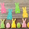 4 Pièces Lapin de Pâques Couverts Housse Couteau Fourchette Porte-Couverts de Table Sacs Joyeuses Pâques Lapin Tissu Feutre Sacs de Décoration de Table