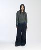 Slow Record House Striped Knit Zip-Up Hoodie_Khaki