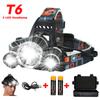 T6 Powerful Headlamp Rechargeable Led Headlight 90° Adjustable Torch Outdoor Fishing Hunting Camping Portable Flashlight Lantern