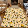 Cartoon Baufahrzeug Druck Teppich für Wohnzimmer Schlafzimmer Bettseite Sofa Tisch Bodenmatte Große Größe Heim Bereichsteppich Dekor