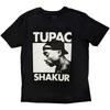 Tupac Unisex T-Shirt: Augen geschlossen (Groß)