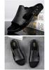 Ciabatte da Uomo in Pelle di Mucca Stile Coreano Open-Toe, Scarpe da Spiaggia Traspiranti, Design Bidirezionale, Taglie 38-52.