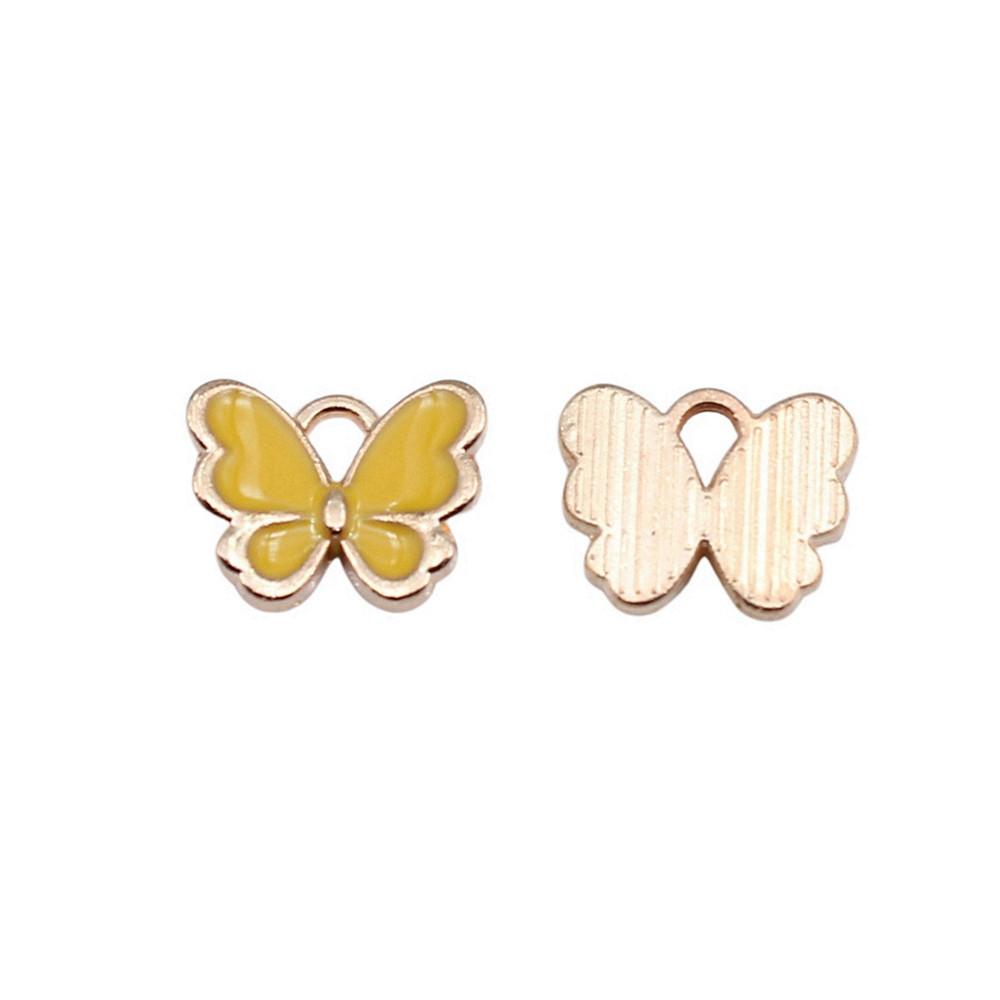 Enamel Charms Multi Color Butterfly Pendants For Floral Themed Jewelry