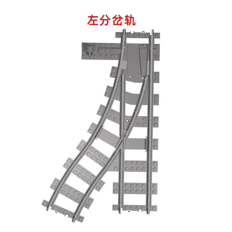 City Trains DIY Building Blocks Straight Curved Rail Bricks Parts Bridge Tunnel Model Soft Flexible Cross Tracks Railway MOC Toy