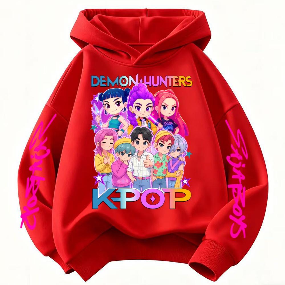 Mädchen Mode Lässiges Sweatshirt Film Neu Kinder K-Pop Dämonenjäger Kapuzenoberteile Kleinkind Mädchen Kleidung KPop DeCasual Mädchenkleidung