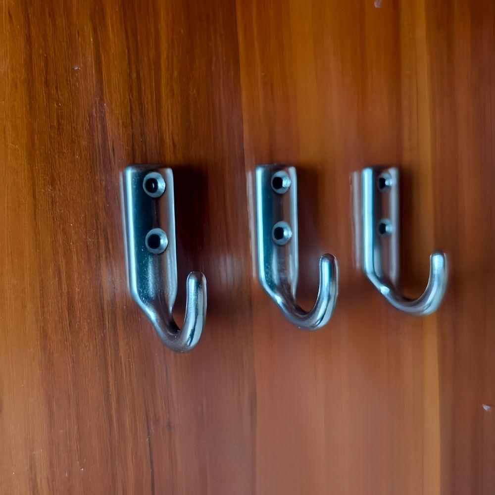 2pcs Heavy Duty 316 Stainless Steel Wall Hooks Screw Mount Rust Proof Wall Hanger Corrosion Resistant J-Type Hooks Home