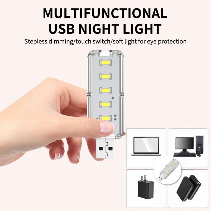 Touch Switch Night Light, Usb Night Light, Usb Lamp, Touch Intelligent Stepless Dimming Night Light, Mini Night Light