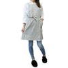 Striped Back Cross Apron with Embroidered GY [Hima Japan] Apron, Linen-infused Hem, AP42233, M-L