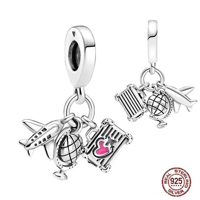 Charms FitFashion 925 Silver Original Bracelet Luminous Firefly Butterfly Turtle Feather Blue Eyes Beads DIY Daily Jewelry Gift