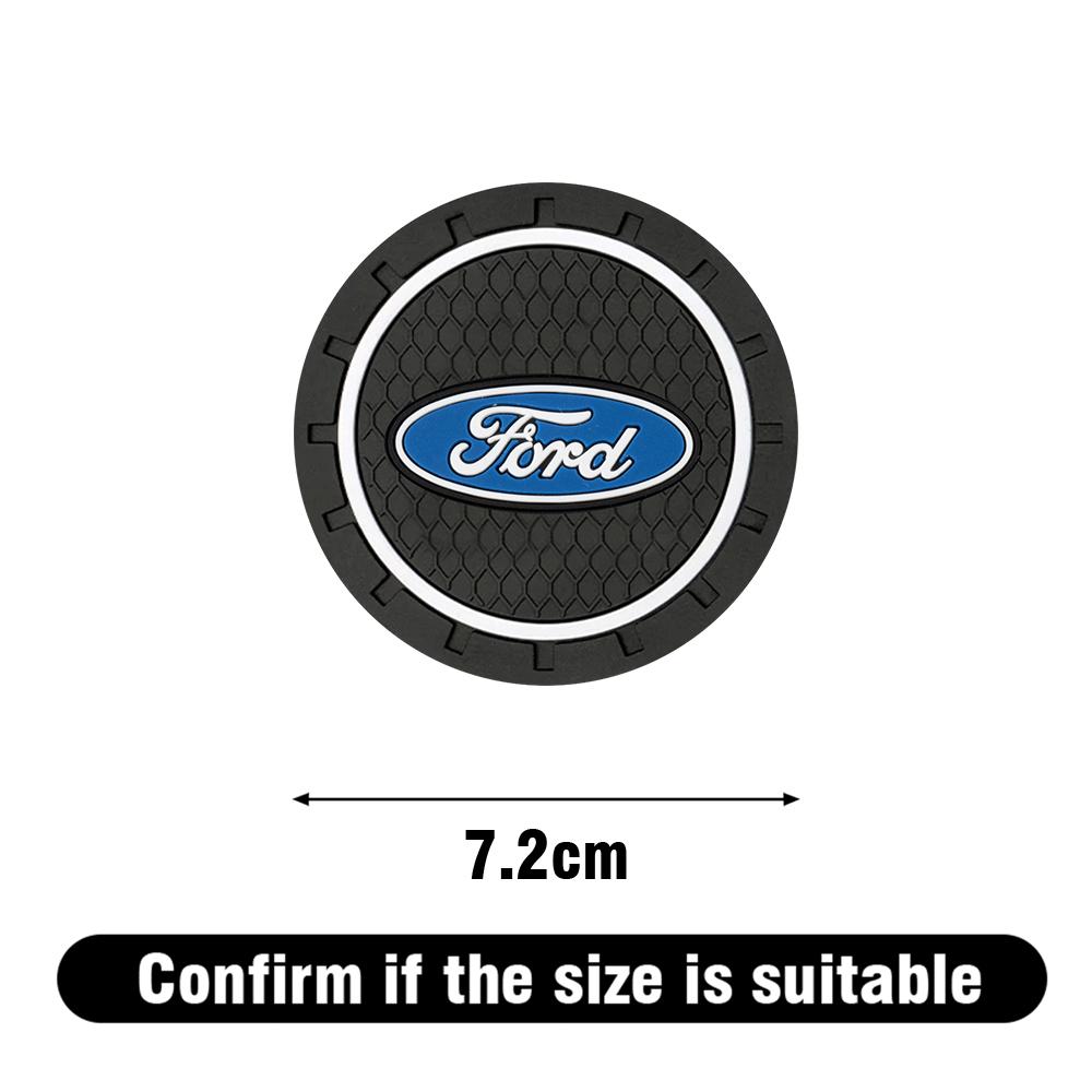2Pcs Car Anti-Slip Water Cup Pad Bottle Holder Mat Coaster For Ford Fusion Taurus Focus Mk2 3 7 Mondeo F150 Mustang Transit Kuga