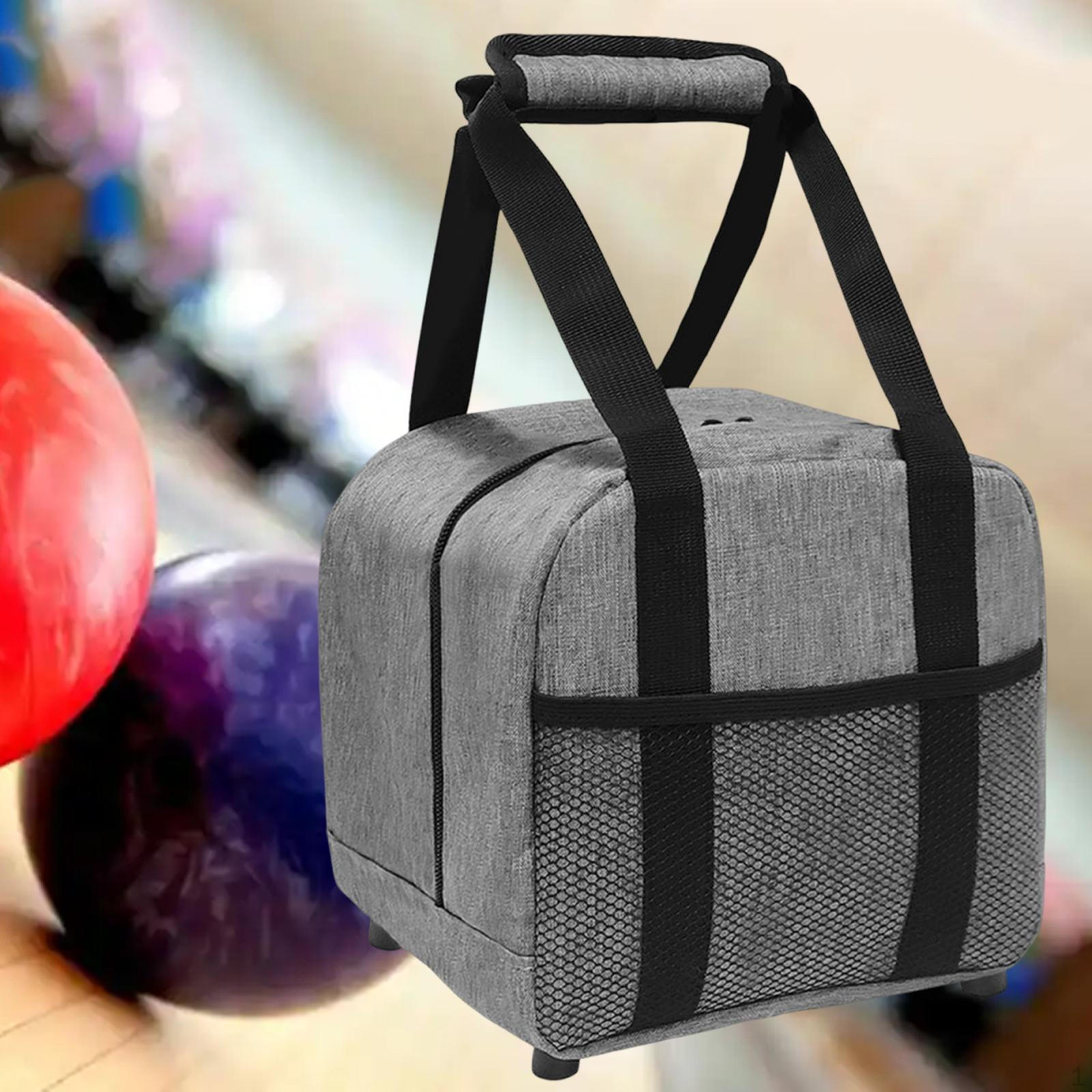 

Bowling Bag, Wear Resistant Portable Single Tote Case with Ball Holder Pad for Outdoor