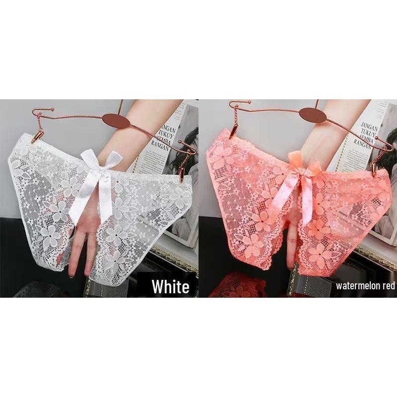 Women's Lace Bow Seamless Open Crotch Panties: Sexy, Hot, and Breathable