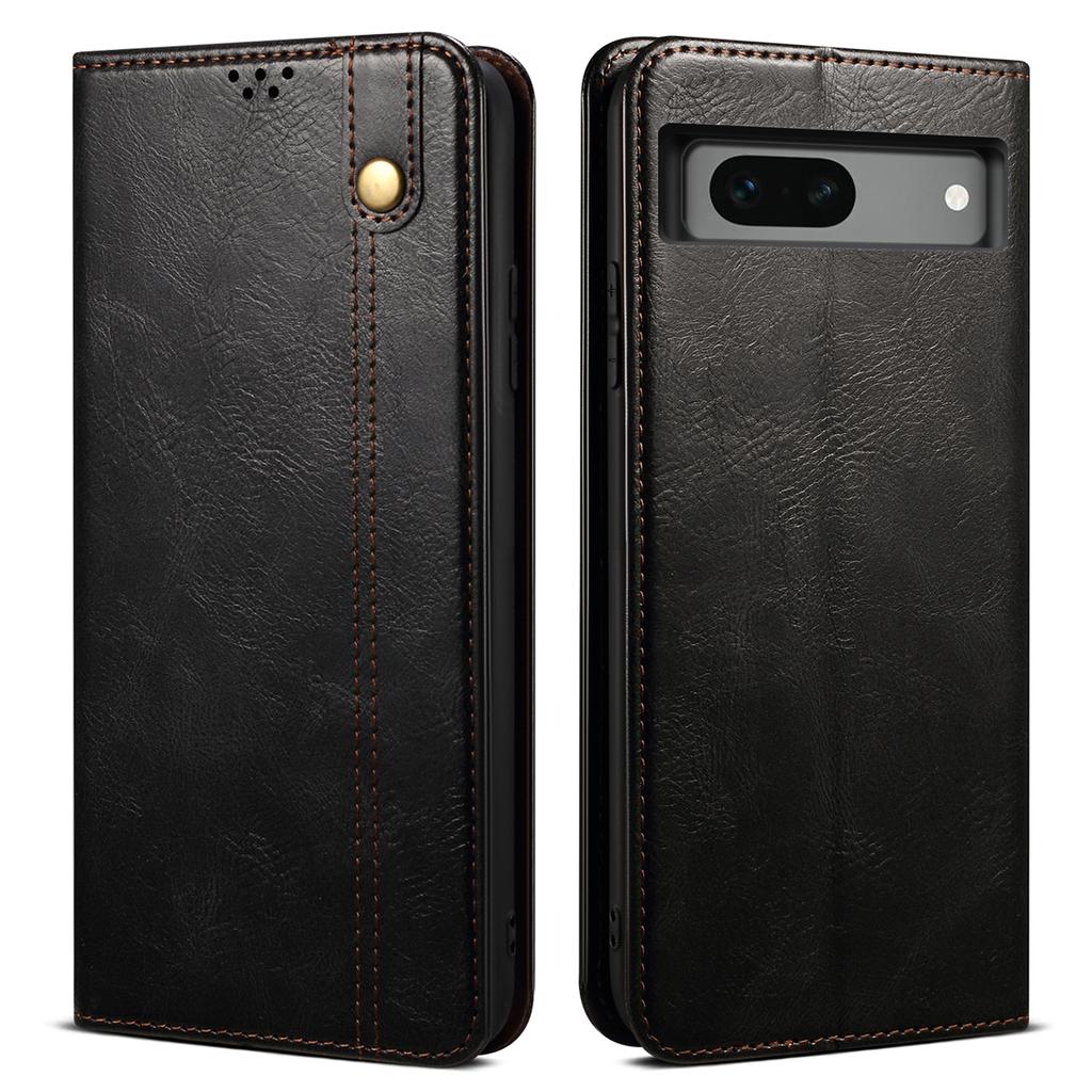 For Google Pixel 8a Case Waxy Crazy Horse Leather Phone Cover