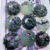 Natürlicher Jade-Anhänger mit neun Schwänzen - Xiuyan Tuschemalerei geschnitztes Jade-Accessoire