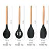 12-Piece Silicone Kitchen Utensil Set with Wooden Handles and Storage Container