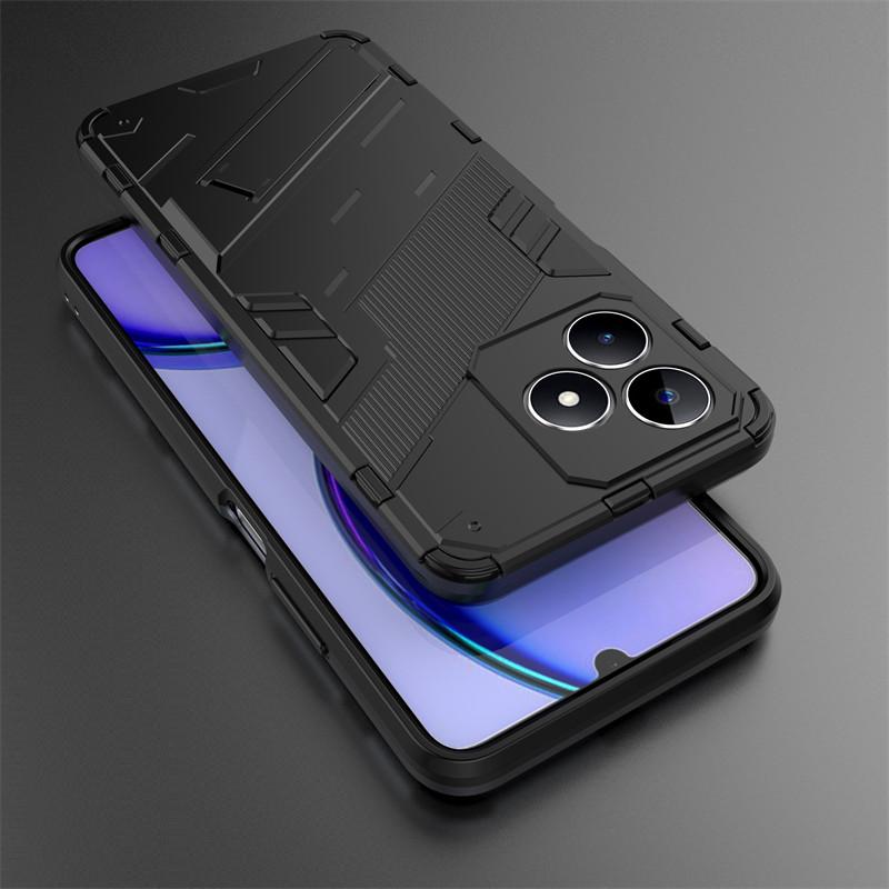For Realme C51 Case Realme C51 C53 C55 Cover Cases Shockproof Armor PC Stand Silicone Protective Phone Back Shell Realme C51