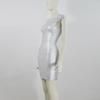 Gold-Stamped Silver Oblique Shoulder Bandage Evening Dress