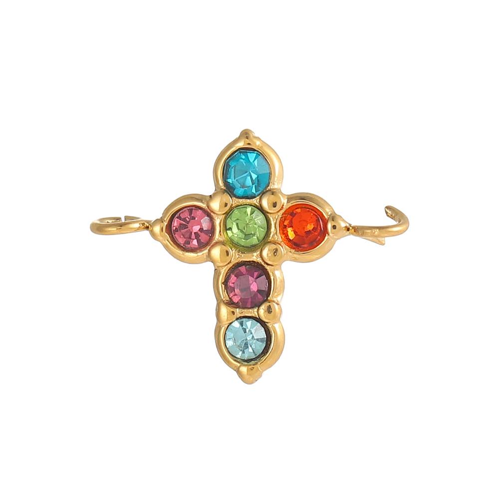 CARLIDANA Shiny Stainless Steel Star Pendant Moon Cross Colorful Rhinestone Charms Making Women DIY Necklace Bracelet Earrings