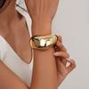 DIEZI Punk Heavy Metal Cuff Bangles Bracelets Vintage Gold Silver Color Geometric Chunky Spring Bangles For Women Men Jewelry