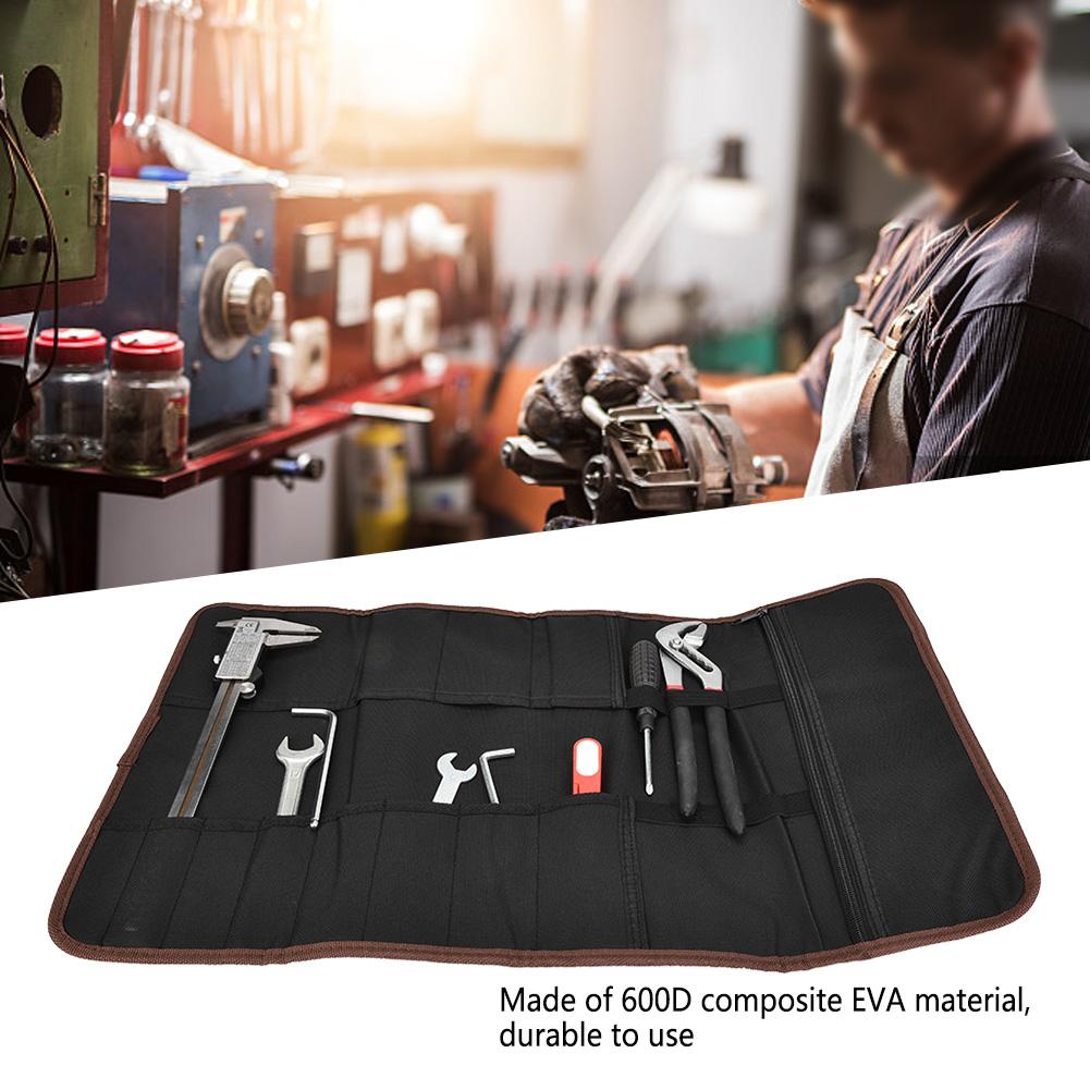 S8 Multifunction Pouch Holder Roll Up Storage Bag for Handle Repairing Tool(black)