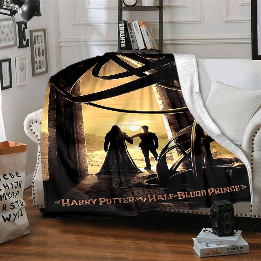 1pc Harry Potter Flannel Throw Blanket - HD Printed Lightweight Soft Warm All-Season Blanket for Sofa, Bed, Travel, Camping 029