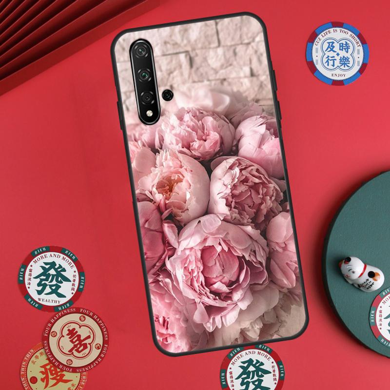 Elegant Pink Purple Peony Flower For Huawei Nova Y60 Y70 Y90 Y72 Y73 Y61 Y91 7i 8i 11i 12i 12s 9 10 SE P20 P30 P40 Lite Case