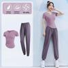 Women's Spring/Summer Yoga Suit Set - Short Sleeve Activewear for Outdoor Runs, Pilates, and Fitness Training