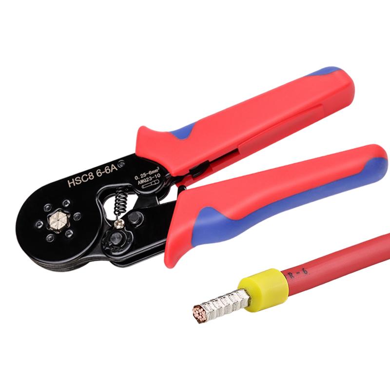 Industrial Grade Tubular Terminal Labor-Saving 6-Sided HSC8 6-6A High Carbon Steel Cold-Pressed Wire Crimpers Needle Ratchet