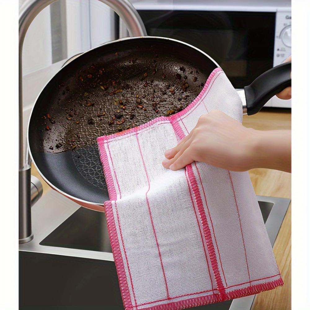 Super Absorbent, Thickened Cleaning Cloth - 10 Combination Dishcloths - Dry And Wet Cleaning Towels, Kitchen Cleaning Rags, Kitchen Tools