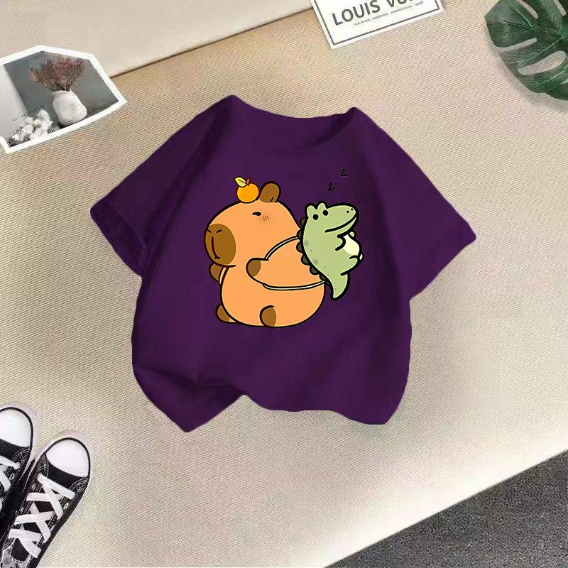 Children's Casual Short-sleeved T-shirt - Summer Boys' And Girls' Loose Capri Ballo T-shirt