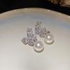 Butterfly Shimmer 18k Gold Zircon Pearl Jewelry Set for Women: Earring, Necklace, Bracelet.