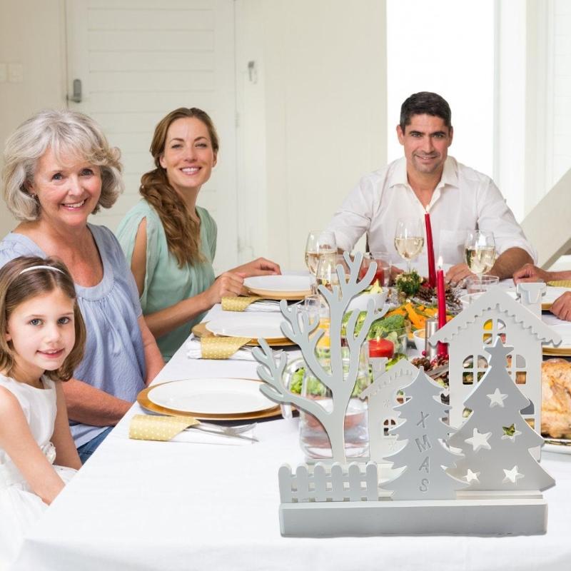 Silicone Molds Christmas Tree Candle Holder Molds House Candlestick Molds Ornament Plaster Moulds for Table Decorations