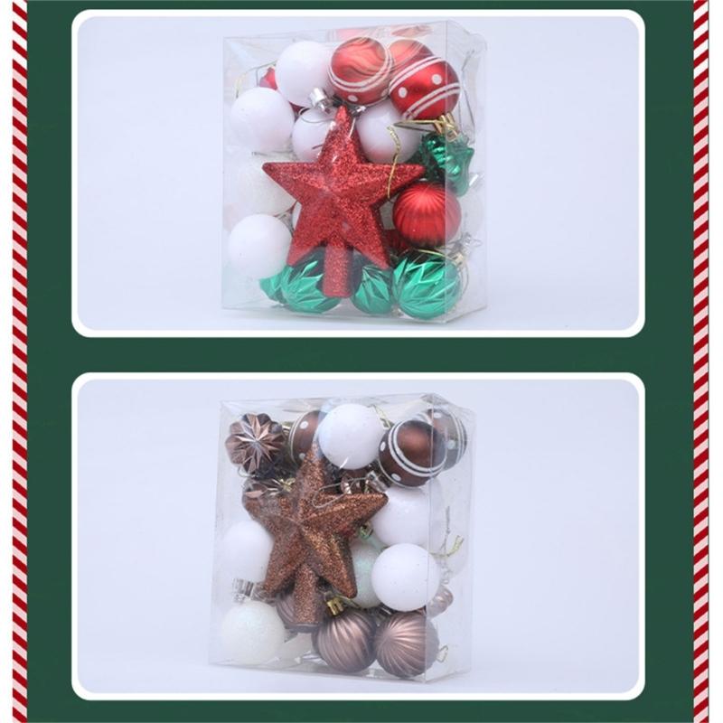31Pcs Christmas Baubles Ornament Shatterproof Decorative Baubles For Christmas Tree Wedding Winter Festival Celebration