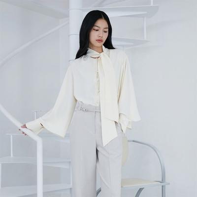 Egoist Cuffs Slit Point Tie Neck Blouse  Er2wb361 