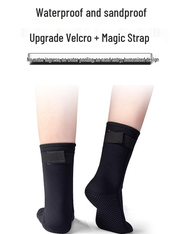 3.5mm Non-Slip Diving Socks, Warm Mid-Calf Sock Covers for Men & Women - Ideal for Surfing, Swimming, and Free Diving