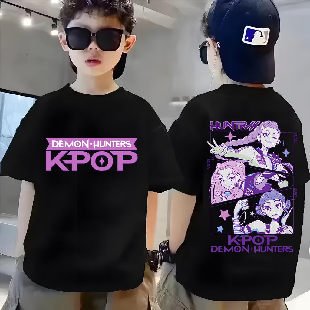 Fashion Printed Pattern Crew Neck Short Sleeve Casual Loose T-Shirts Boys Comfortable